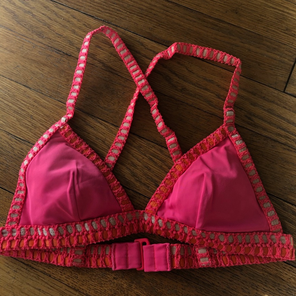 Victoria Secret pink triangle bikini top
